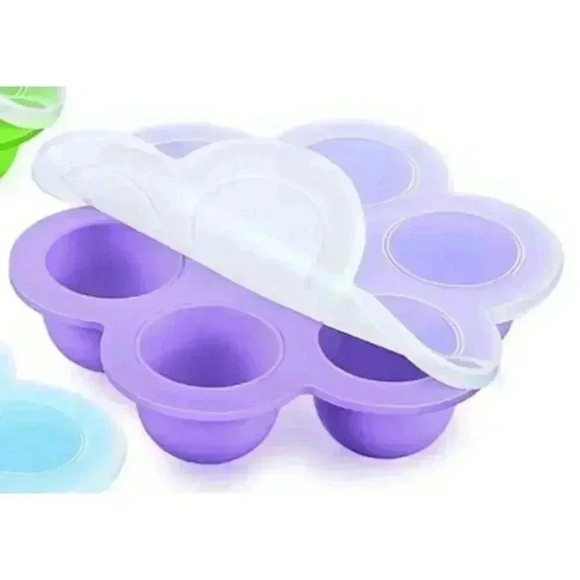 7-Hole Silicone Children's Food Supplement Box/Crisper/Jelly Ice Cube, - Picture 1 of 3